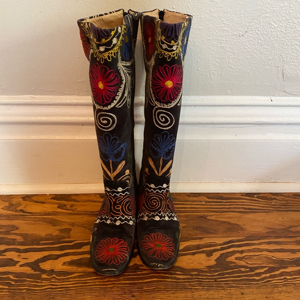 Boho Turkish blanket boots. Free People